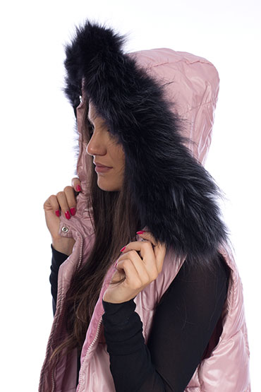 Дамска дълга грейка цип на джоба лисица