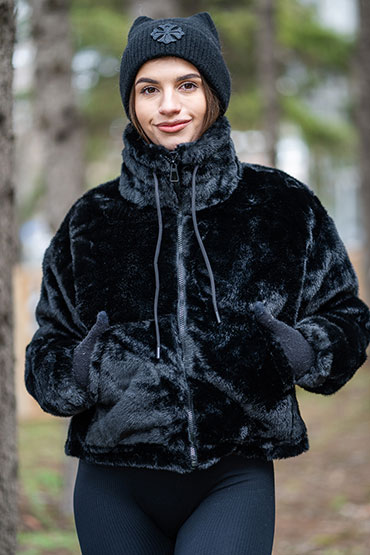 Късо еко палто с цип