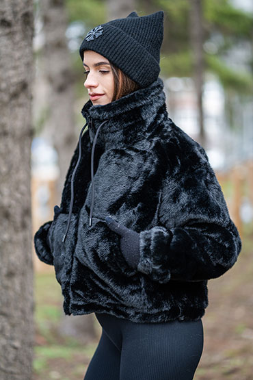 Късо еко палто с цип