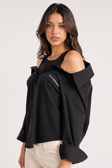 Риза с платка тюл и камъчета