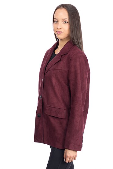 Велурено сако с дълъг ръкав и джобове